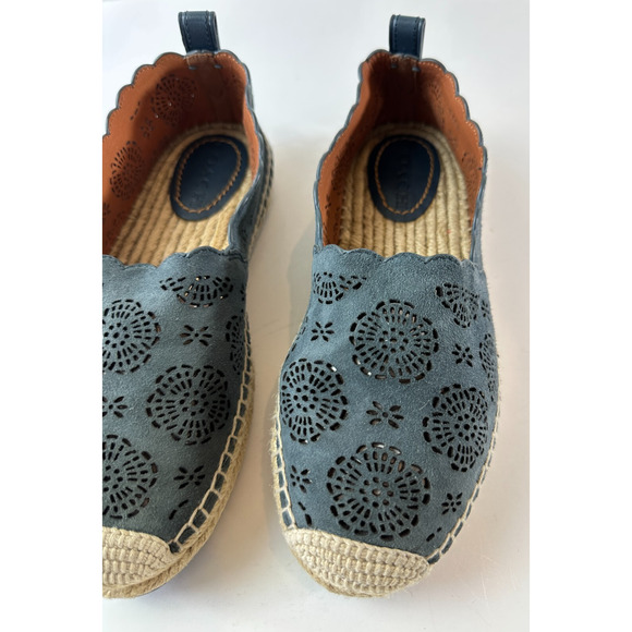 Coach Shoes - Coach Astor Cutouts Espadrille Dusty Navy Suede Sandals W/ Charms Shoe Size ?